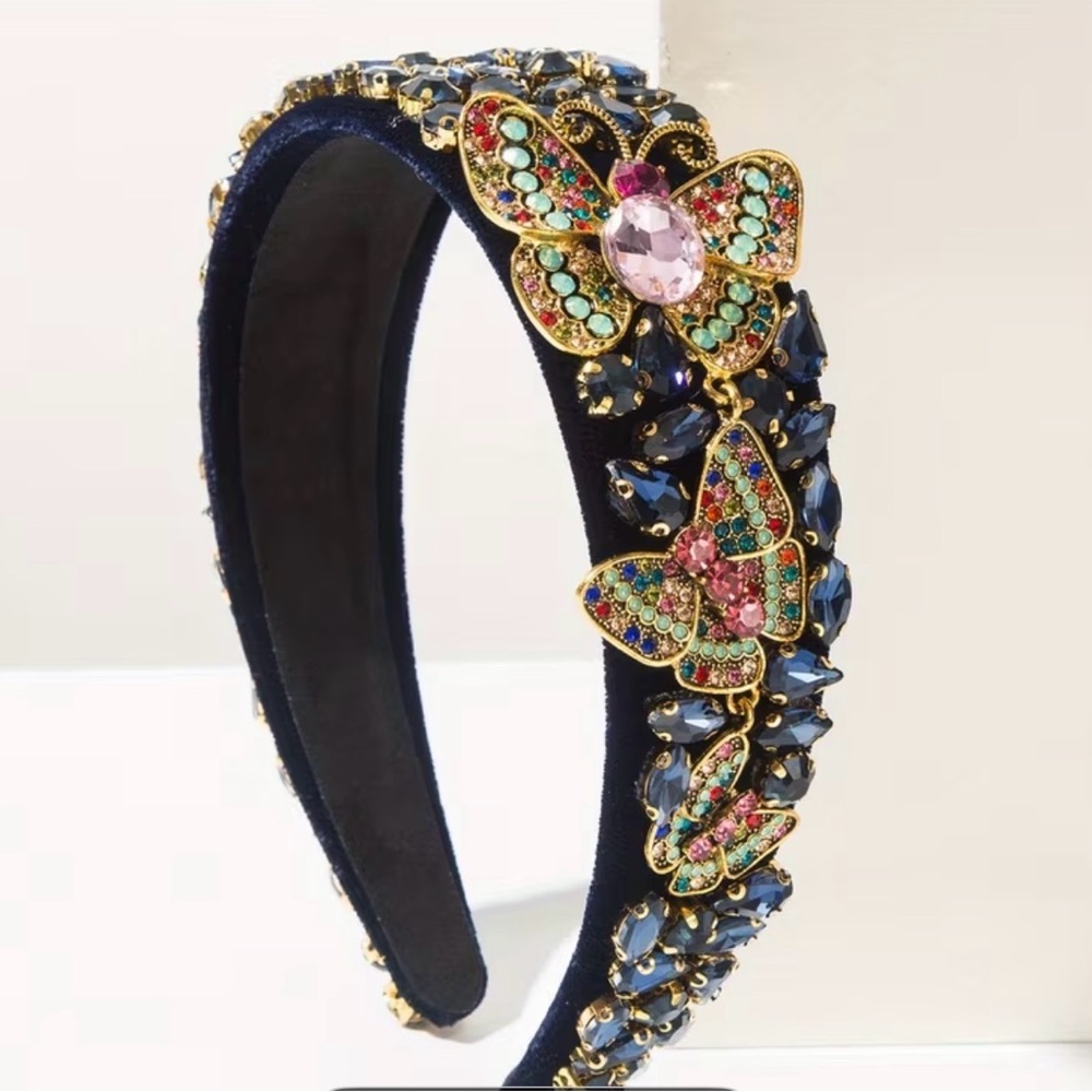 BOUTIQUE BUTTERFLY JEWELED HEADBAND